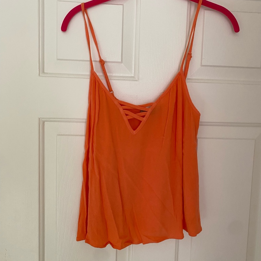Neon coral MISS ME tank top